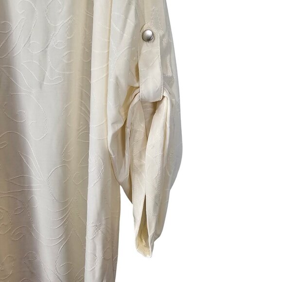 Notations Ivory Zip V Neck New 3/4 Sleeve Blouse - Picture 6 of 8